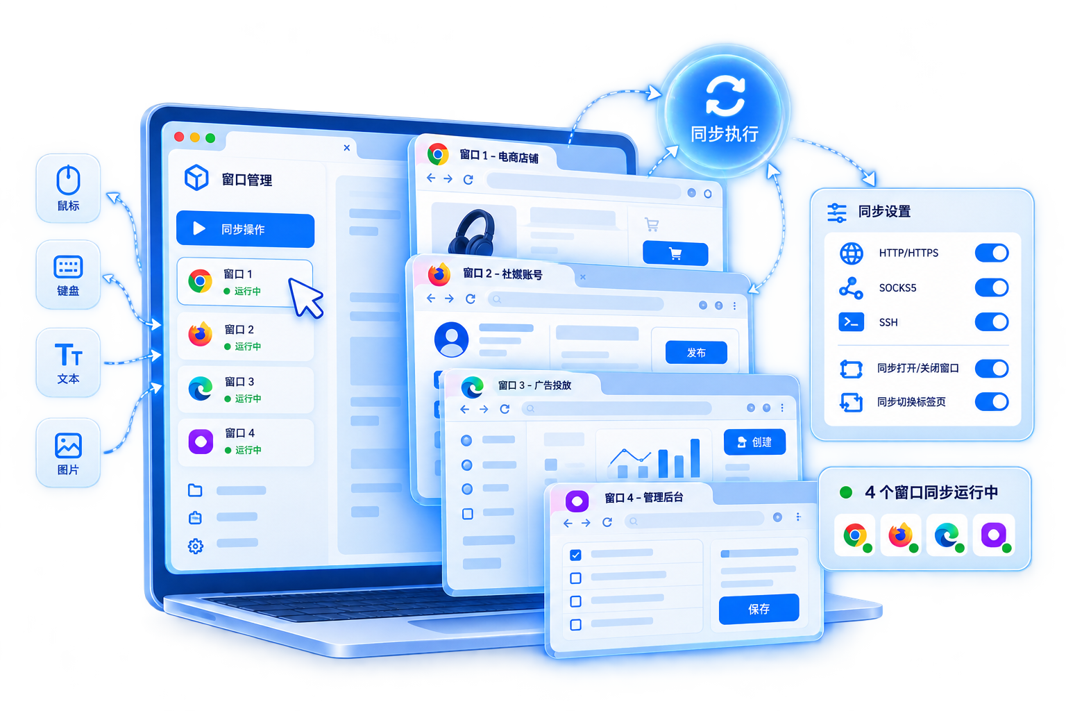 Synced multi-window control